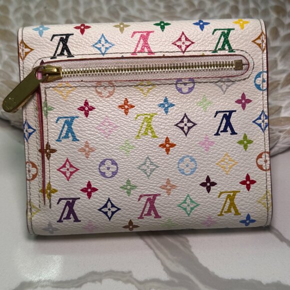 Louis Vuitton x Murakami Kaola White Multicolor Trifold Wallet M58081 Pink - Picture 3 of 8